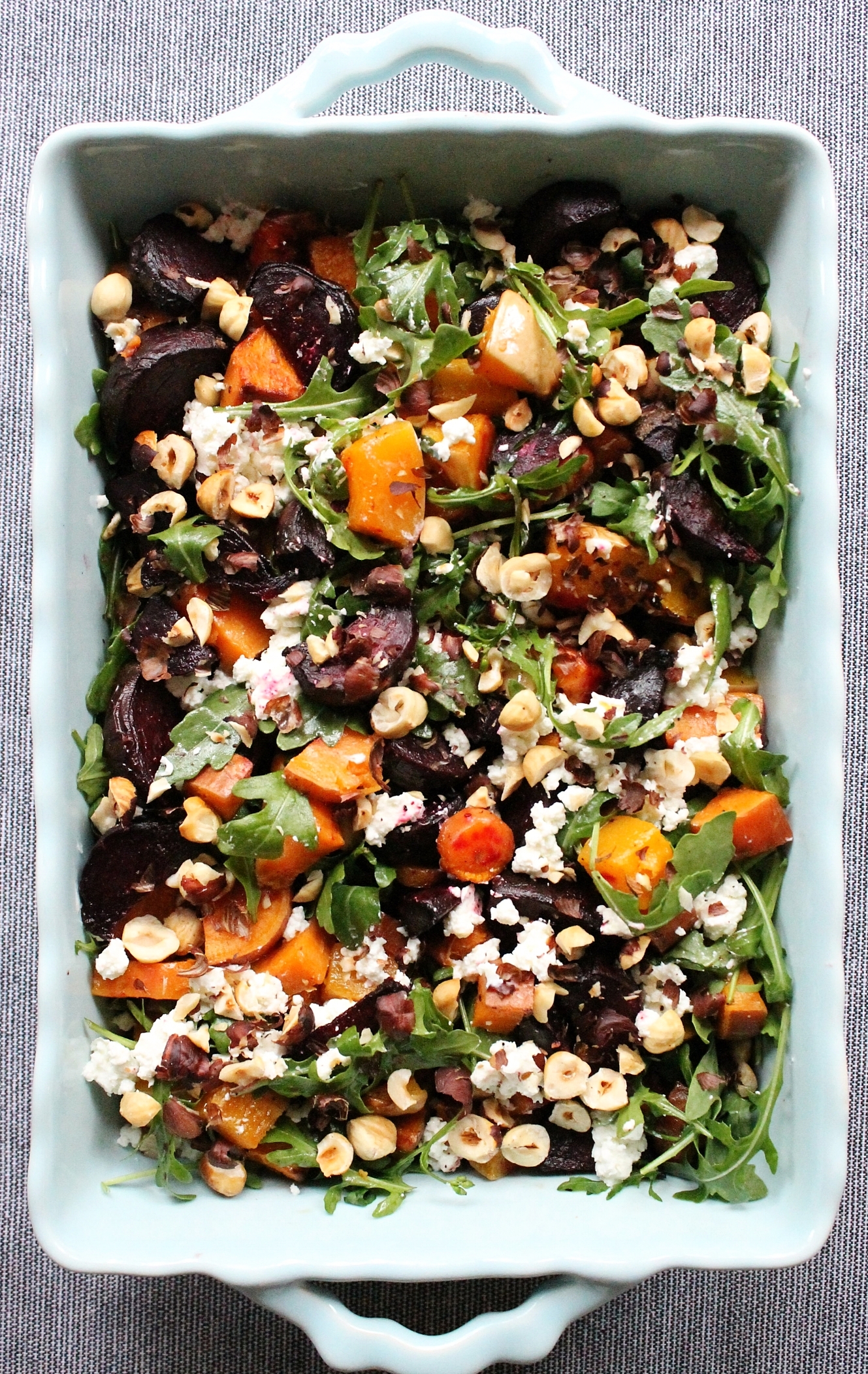 Roasted fall vegetable salad with hazelnuts and chevre | Beloved Kitchen