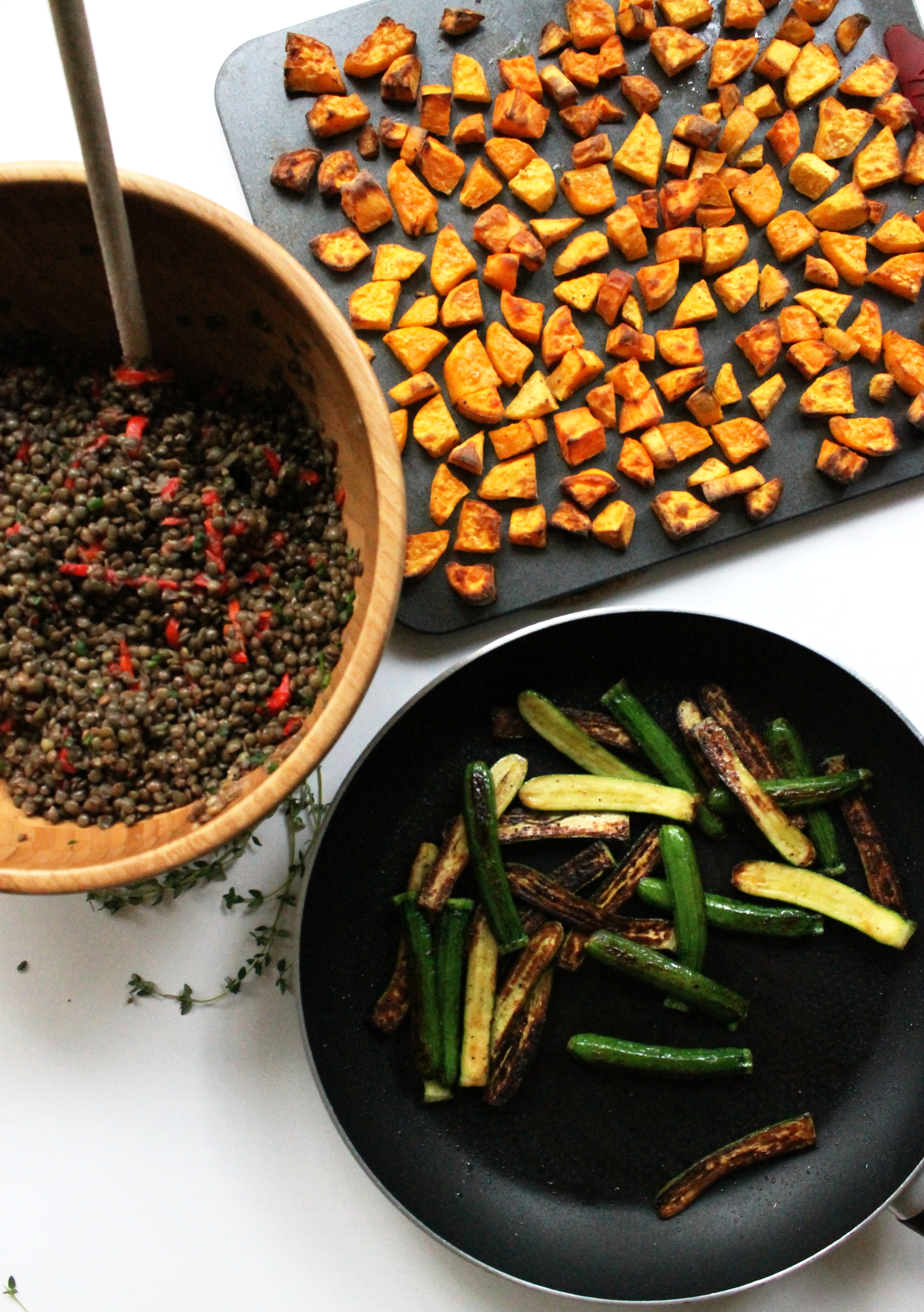 Sweet potato and lentil salad