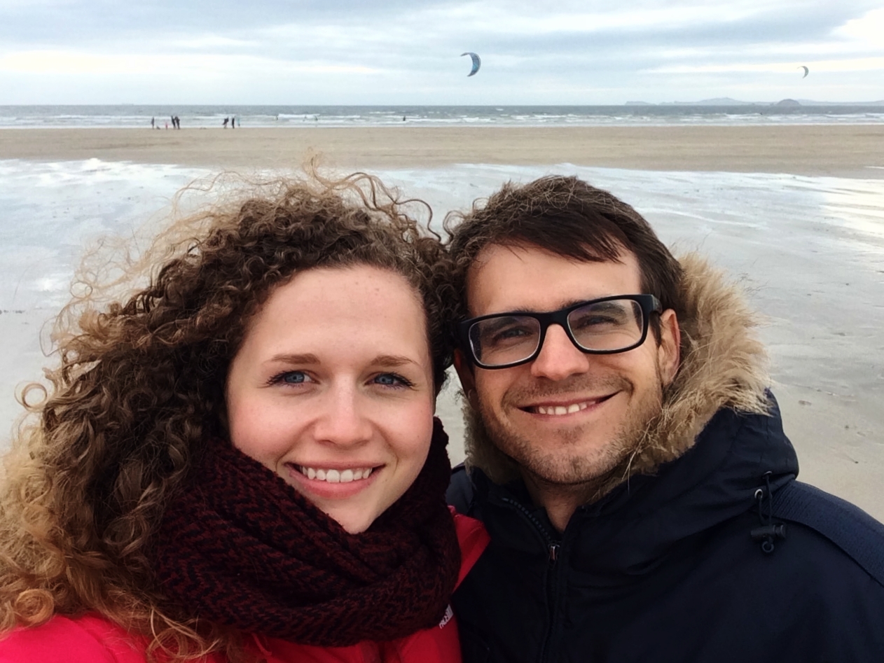 Christian and me at Newgale Beach