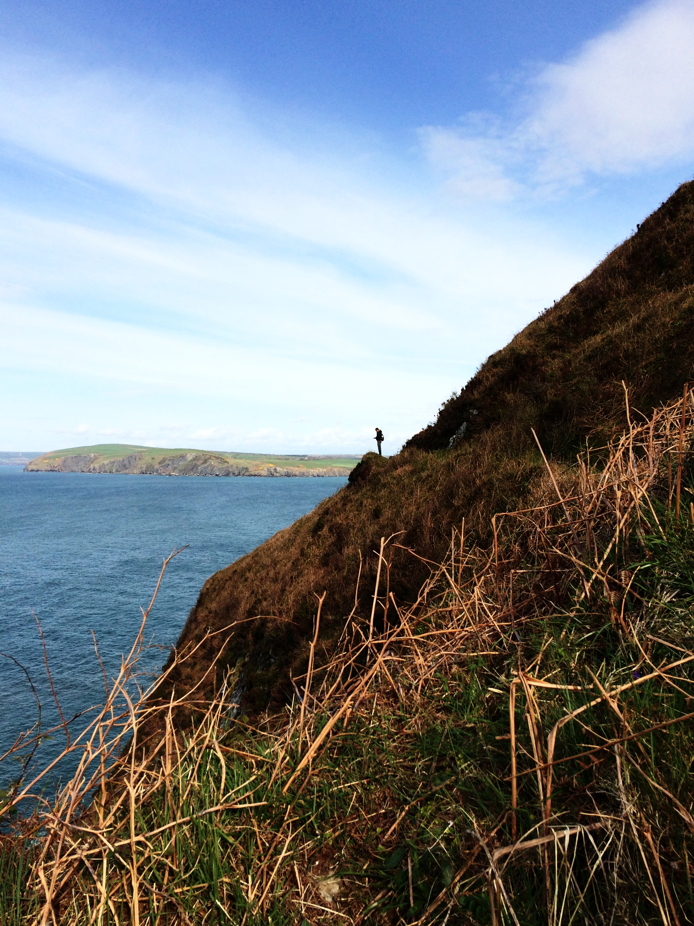 Christian on the Pembrokeshire Coast Path at Dinas Head