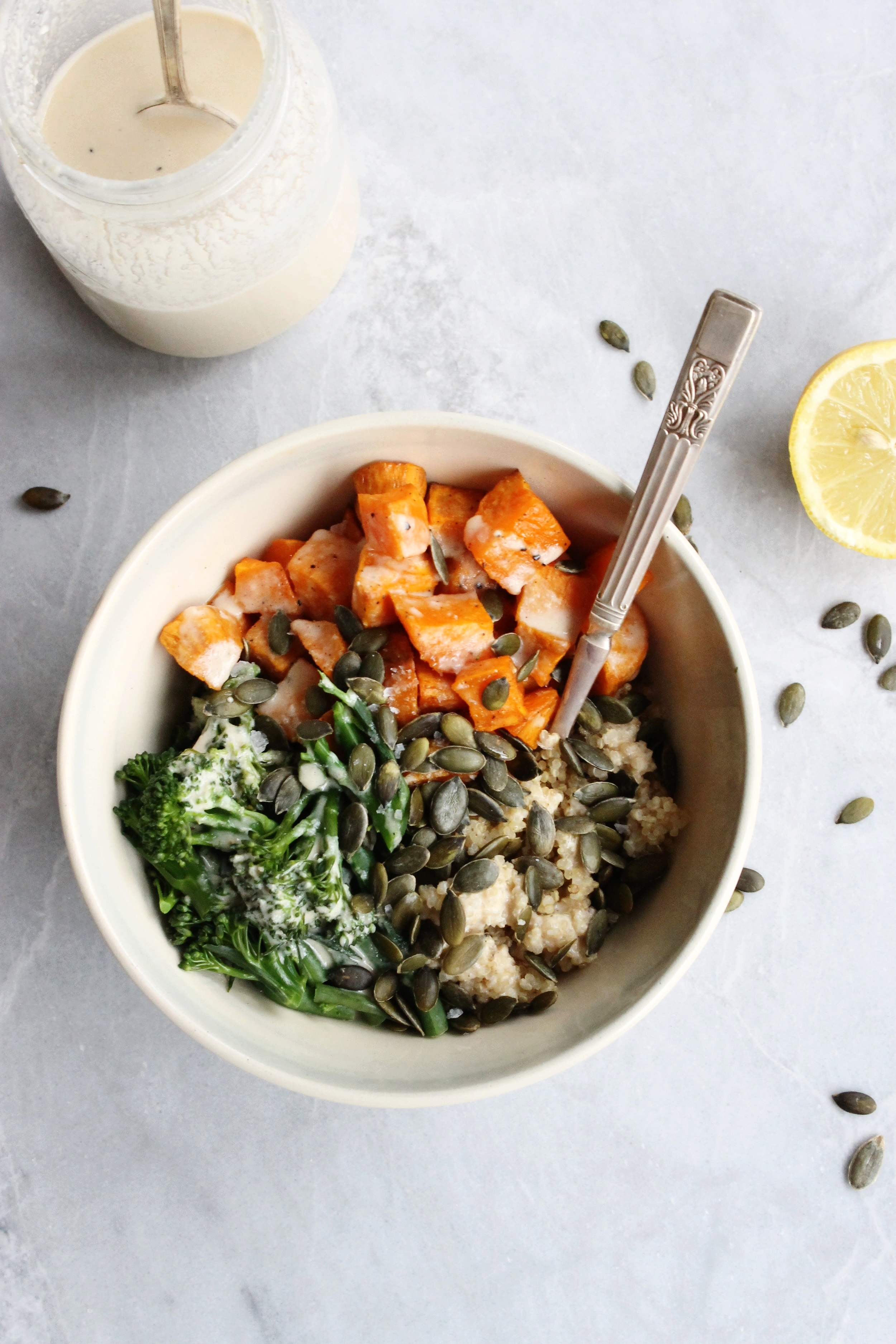 Sweet potato tahini quinoa bowls | Beloved Kitchen