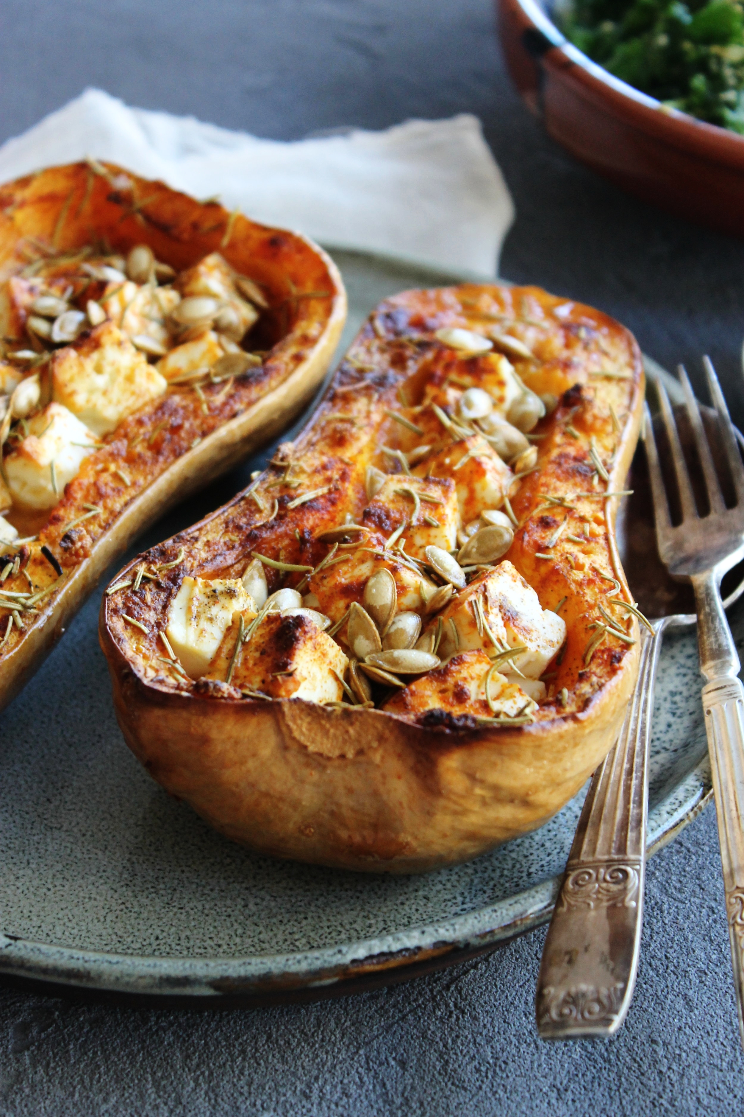 Spiced baked feta in squash bowls | Beloved Kitchen