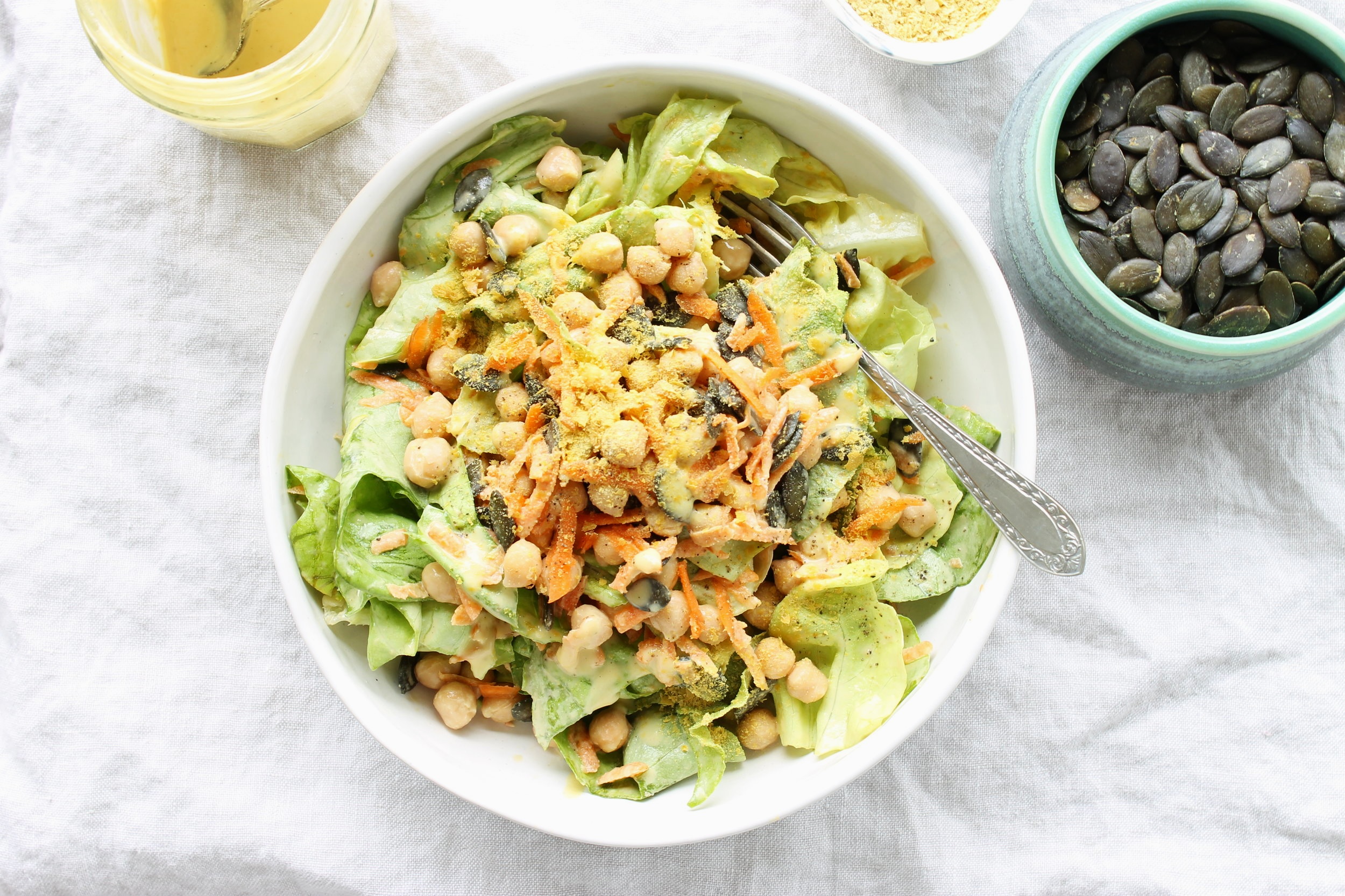 Supergreen salad with creamy cashew dressing | Beloved Kitchen